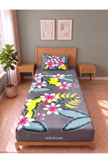 Hand Painted Rayon Bedsheet Set Single Size